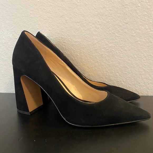 Vince Camuto Women's 8.5 Black Suede Talise Block Heels‎ Dress Shoes - Picture 1 of 6